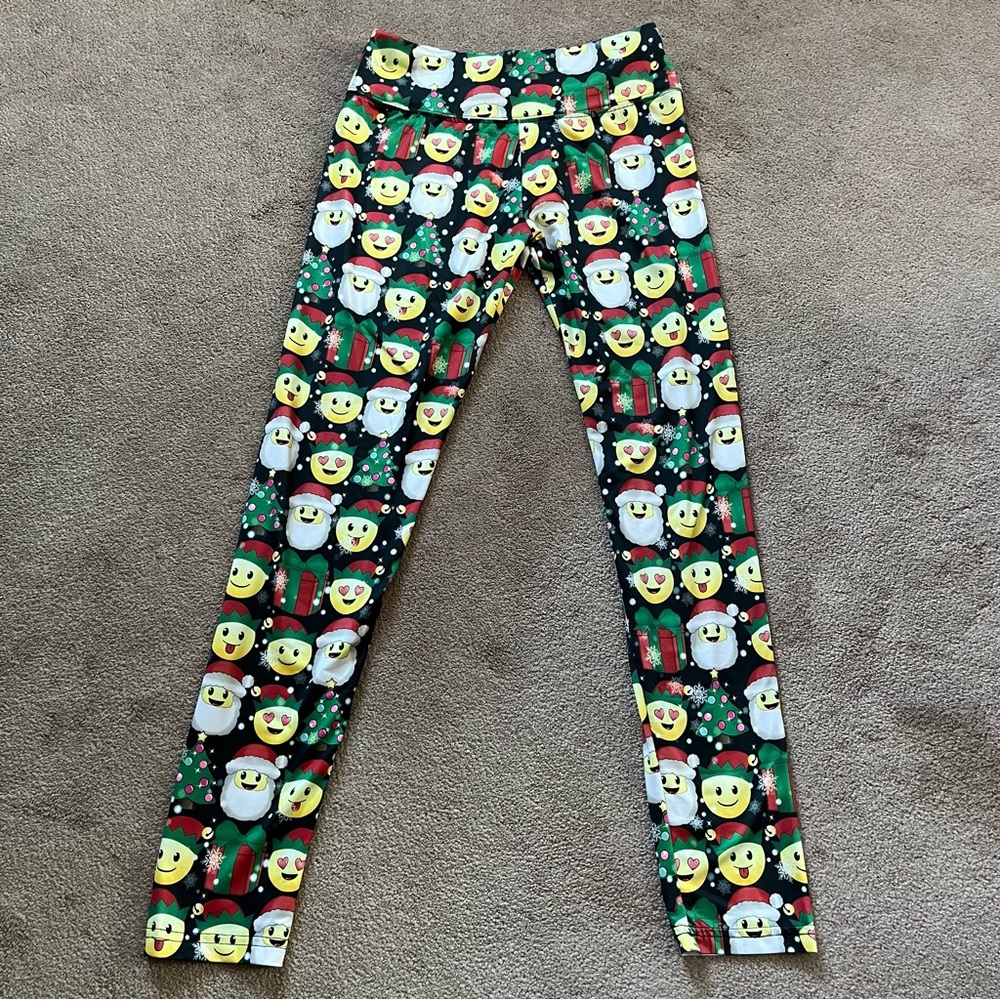 2/$20 Justice Emoji Christmas Print Leggings